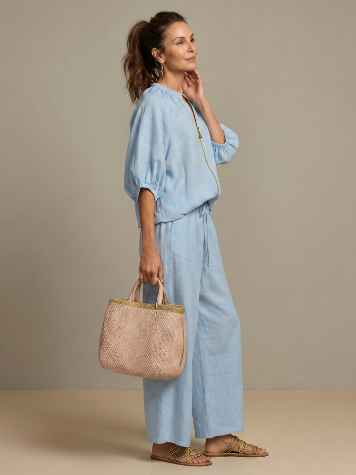 Rosie | Women Clothing Linen Wide-Leg Co-Ord Set