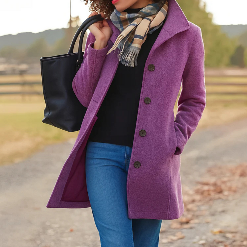 Freya | Womens Coat Single-Breasted Longline Jacket
