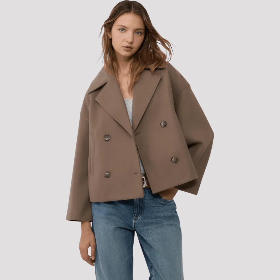 Nancy | Double-Breasted Cropped Womens Coat