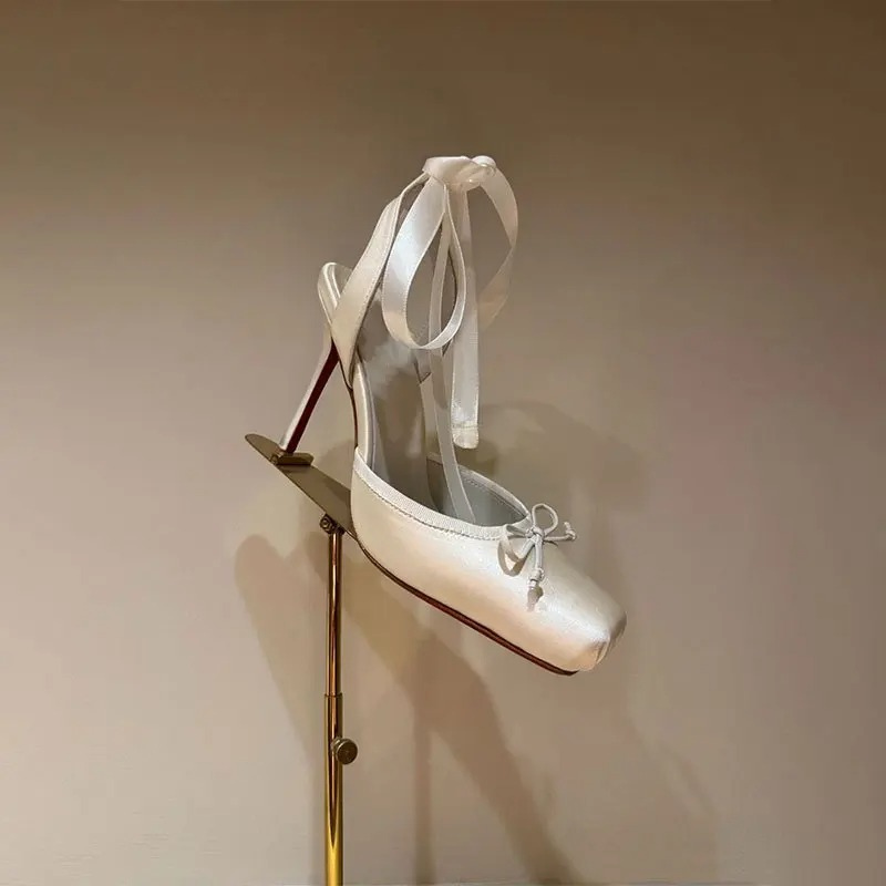 Harriet | Ankle Wrap Satin Heeled Sandals