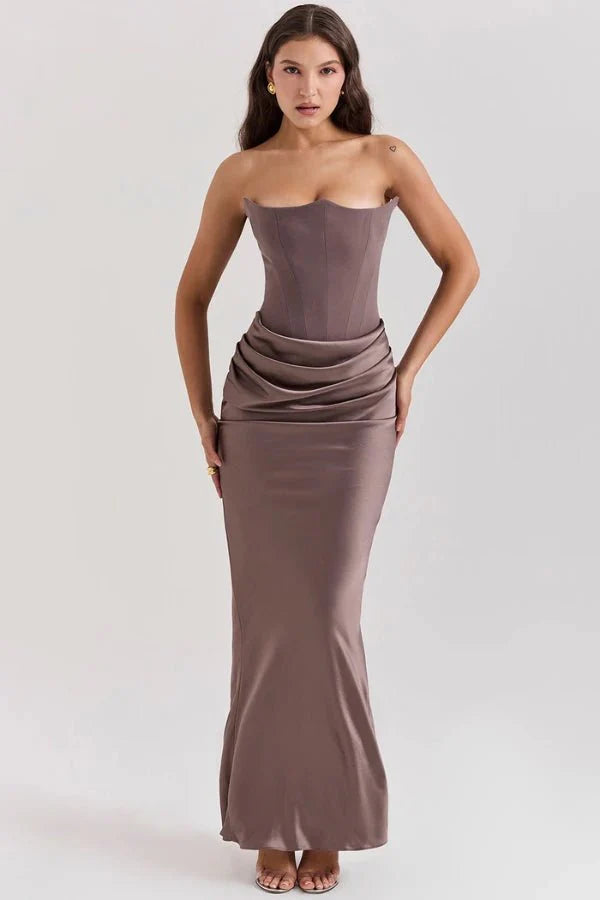 Sienna | Strapless Corset Maxi Dress for Women