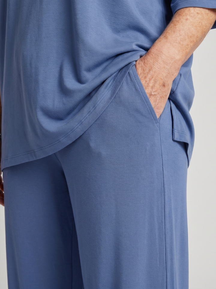 Short Sleeve Top and Wide Leg Trousers Set
