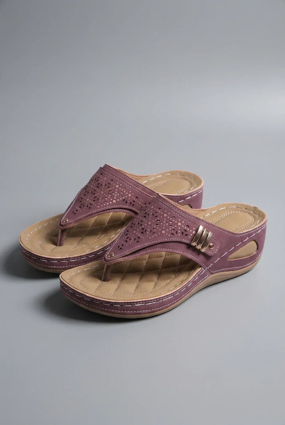 Georgia | Women Wedge Sandals with Laser-Cut Strap