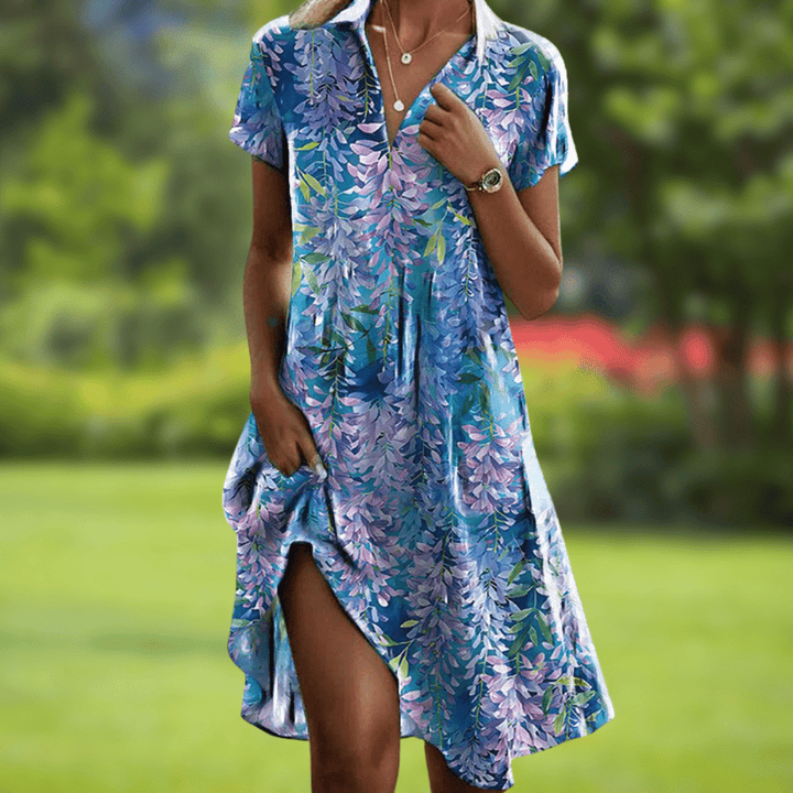 Effie | Boho Print Summer Midi Dress Women