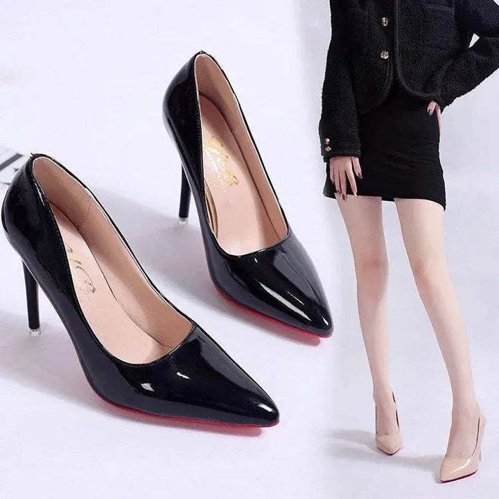 Freya | Patent Pointed Toe Stiletto Heel Sandals