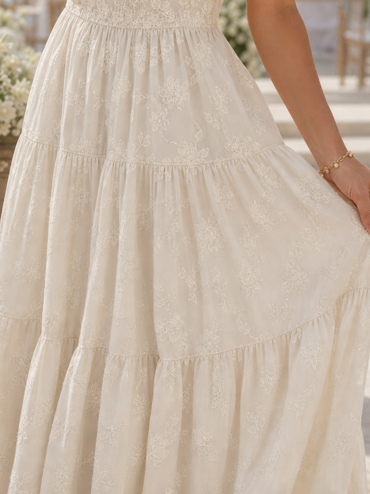 Clemmie | Wedding Guest Embroidered Midi Dress