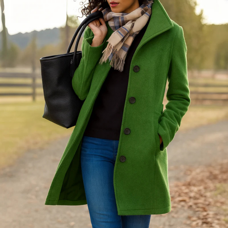 Freya | Womens Coat Single-Breasted Longline Jacket
