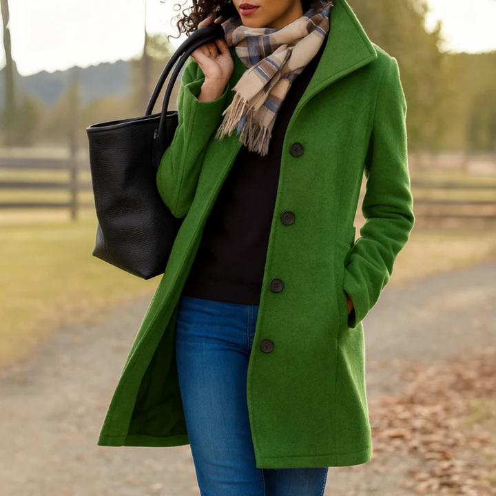Freya | Womens Coat Single-Breasted Longline Jacket