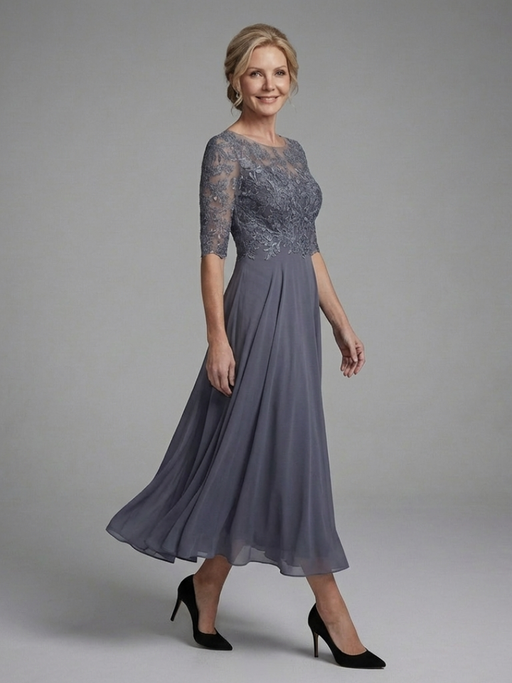 Sophia | Wedding Guest Lace Bodice Midi Dress