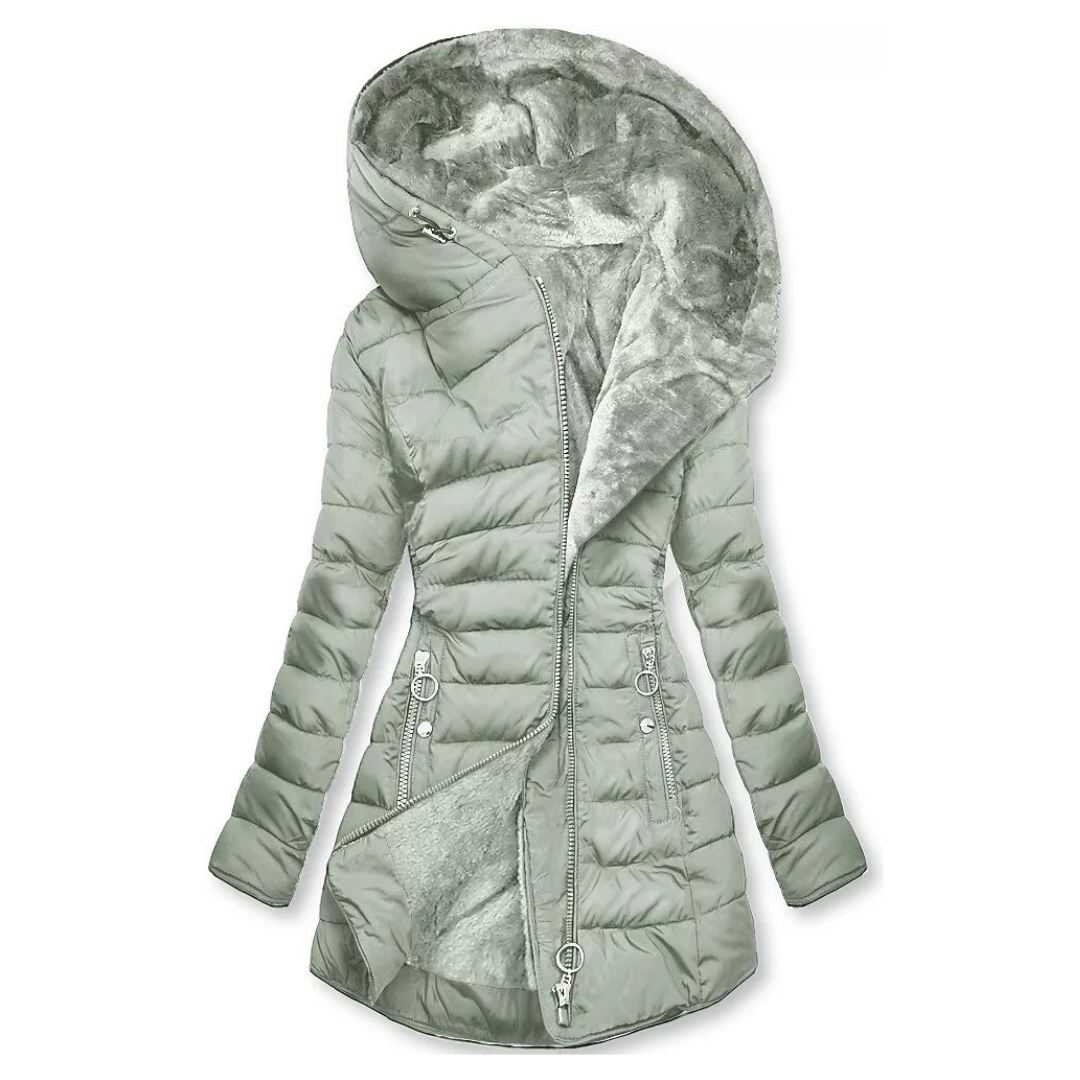 Rosie | Womens Quilted Ladies Puffer Jacket Faux Fur Hood