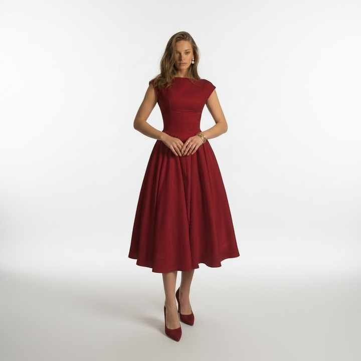 Cressida | Wedding Guest Full Skirt Midi Dress