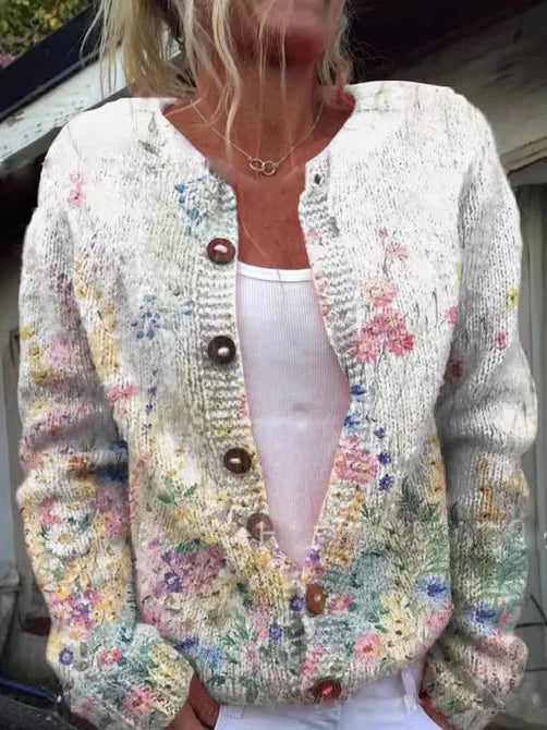 Lune London | Soft Cardigan with Flower Embroidery