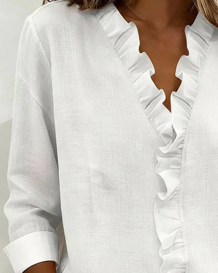 Poppy | Ruffle Front Long Sleeve Women Clothing