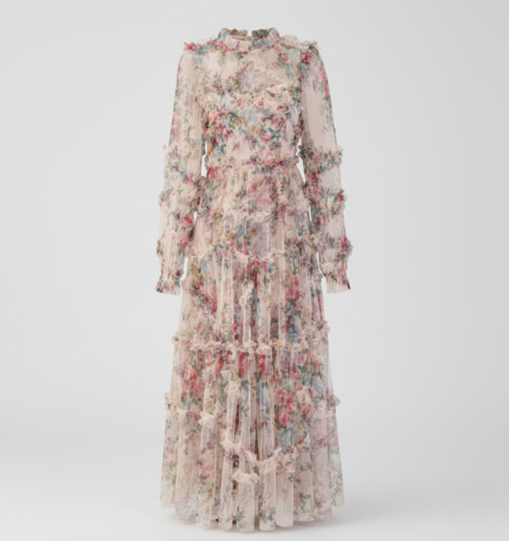Rosie | Wedding Guest Floral Ruffle Maxi Dress