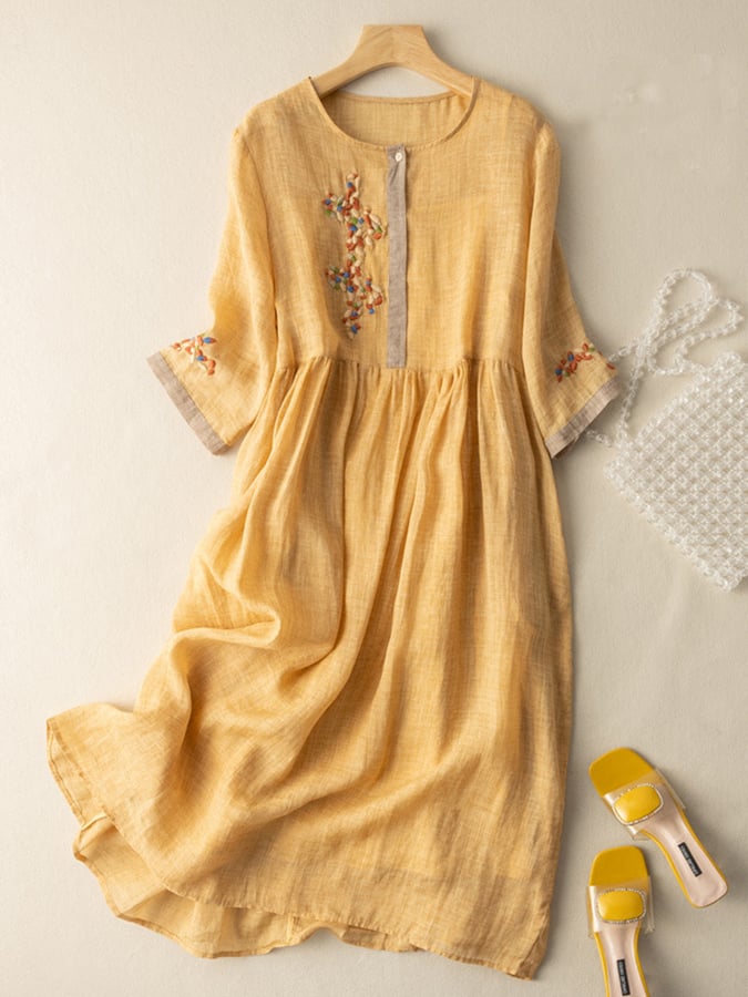 Sophia | Embroidered Summer Midi Dress Women