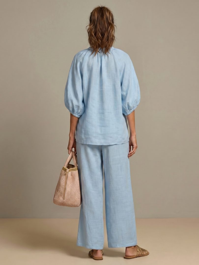 Rosie | Women Clothing Linen Wide-Leg Co-Ord Set