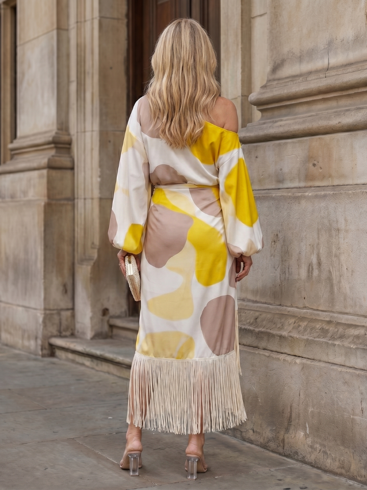 Florence | Wedding Guest Fringe Midi Dress