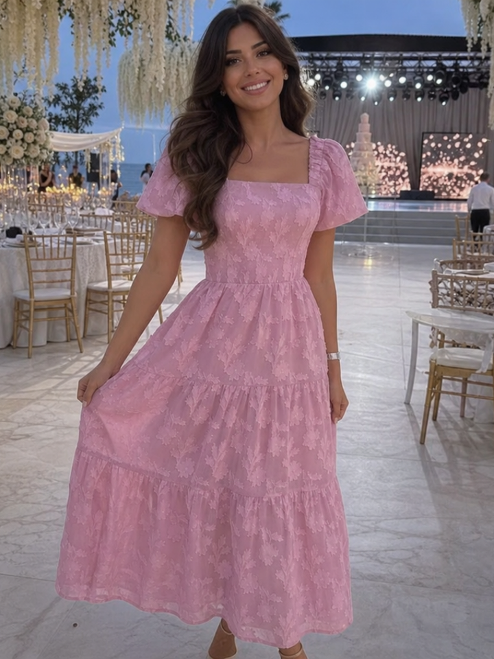 Clemmie | Wedding Guest Embroidered Midi Dress