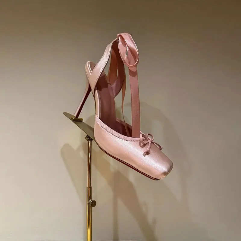Harriet | Ankle Wrap Satin Heeled Sandals
