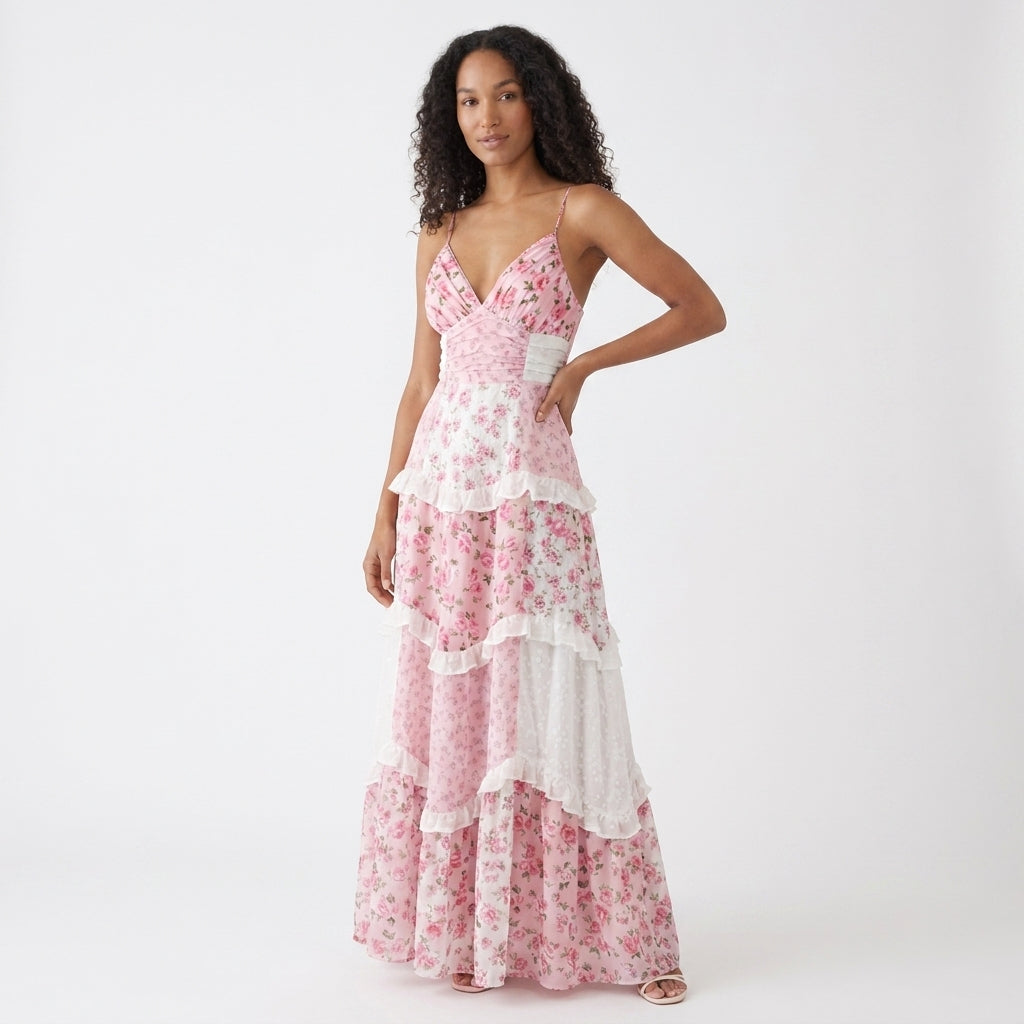 Amelia | Wedding Guest Tiered Maxi Dress