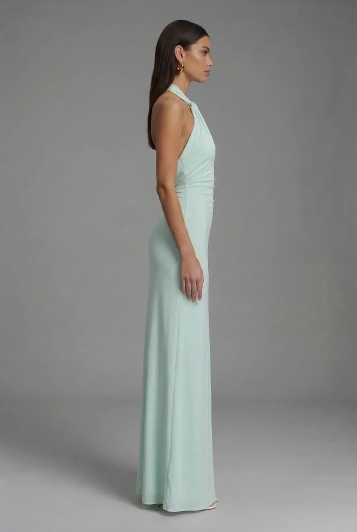 Millie | Wedding Guest Halter Neck Maxi Dress