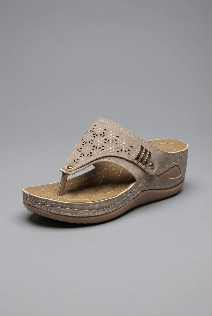 Georgia | Women Wedge Sandals with Laser-Cut Strap
