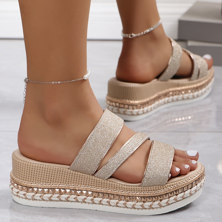 Lottie | Glitter Strap Women Platform Sandals