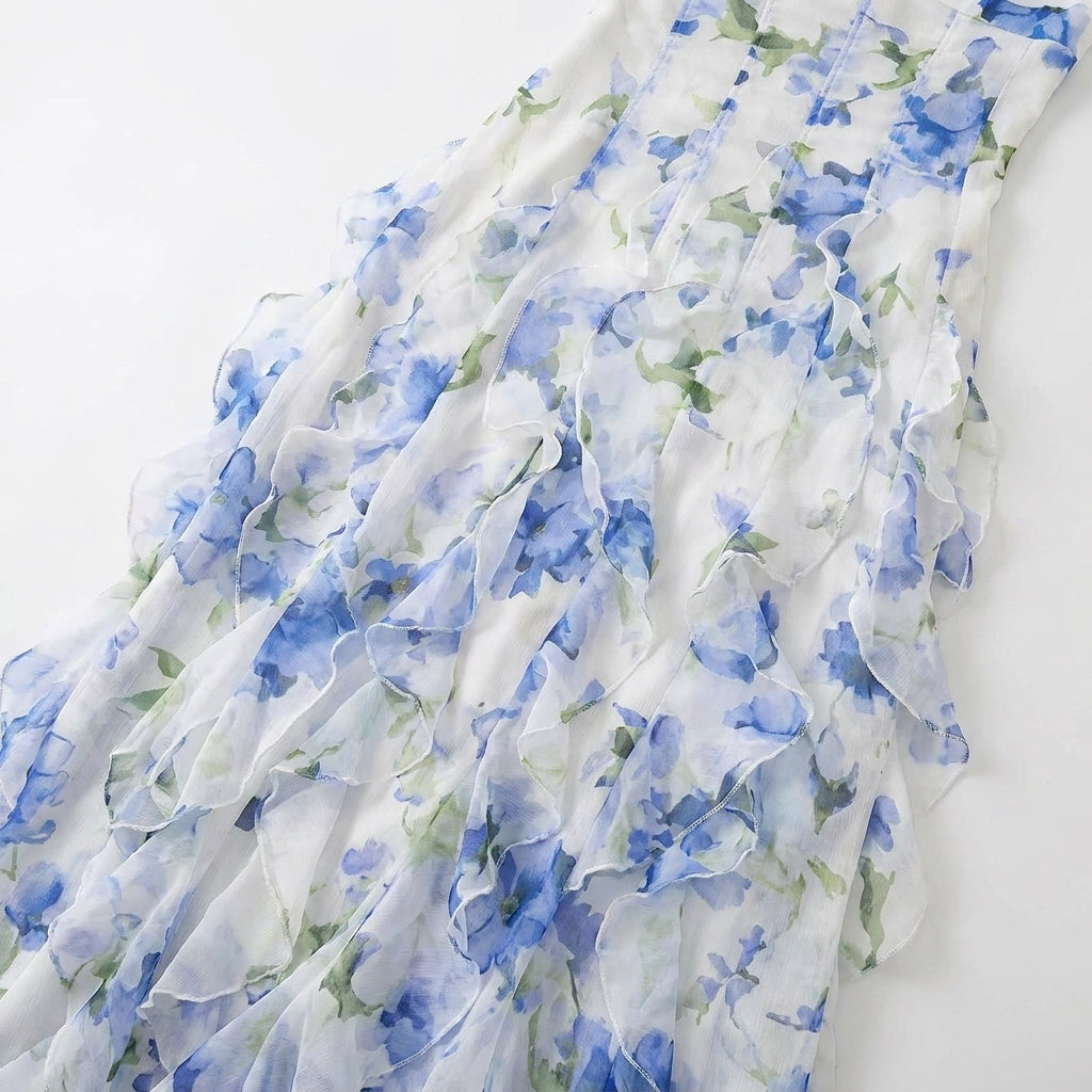 Tilly | Wedding Guest Floral Ruffle Maxi Dress