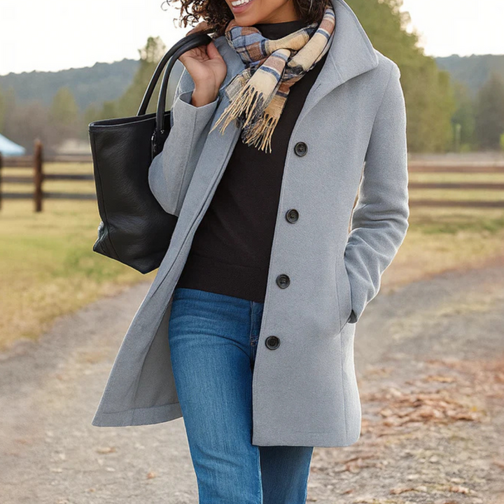 Freya | Womens Coat Single-Breasted Longline Jacket