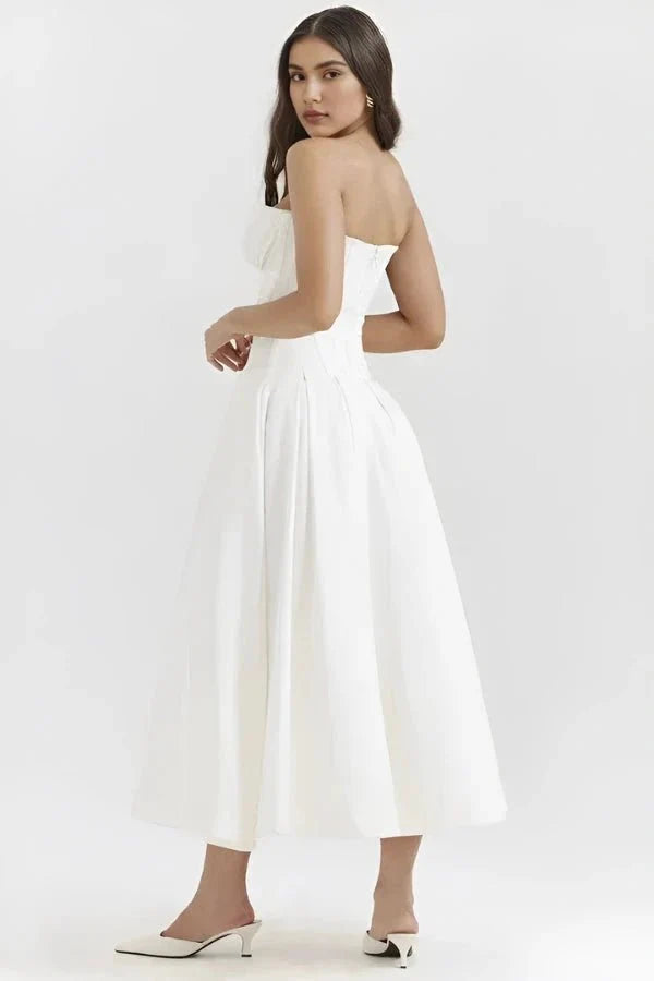 Sophia | Strapless Wedding Guest Midi Dress