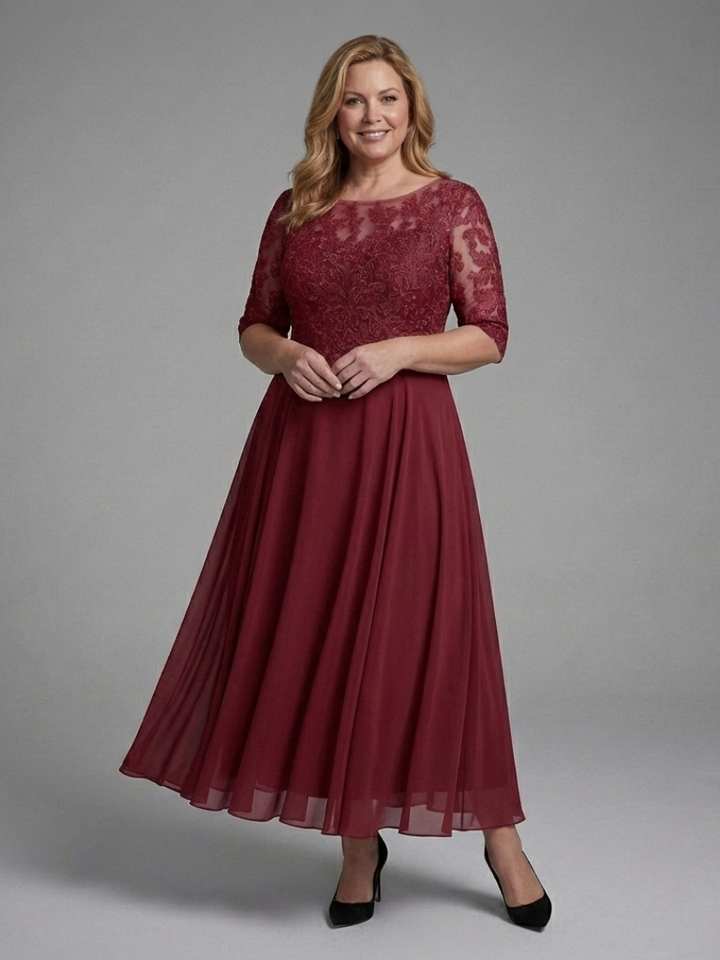Sophia | Wedding Guest Lace Bodice Midi Dress