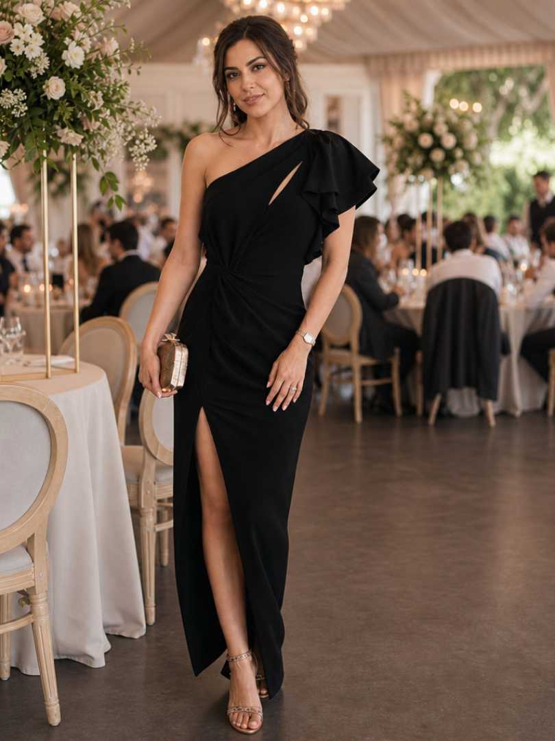 Ava | One Shoulder Wedding Guest Maxi Dress