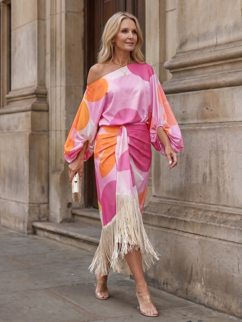 Florence | Wedding Guest Fringe Midi Dress