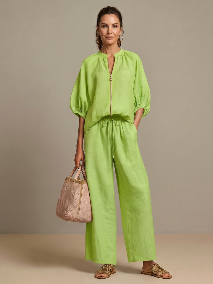 Rosie | Women Clothing Linen Wide-Leg Co-Ord Set