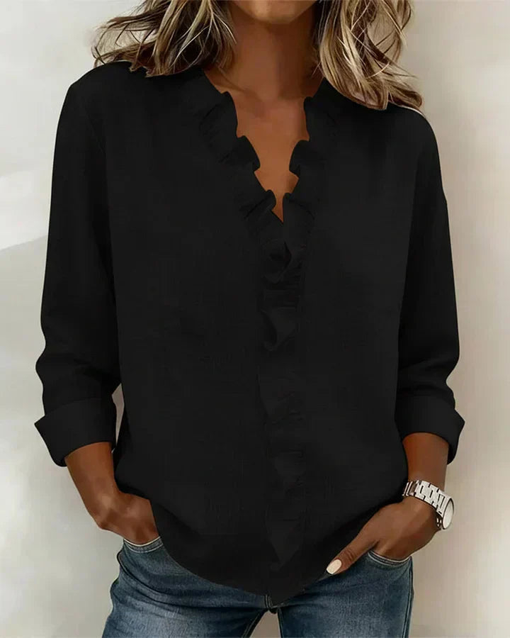 Poppy | Ruffle Front Long Sleeve Women Clothing
