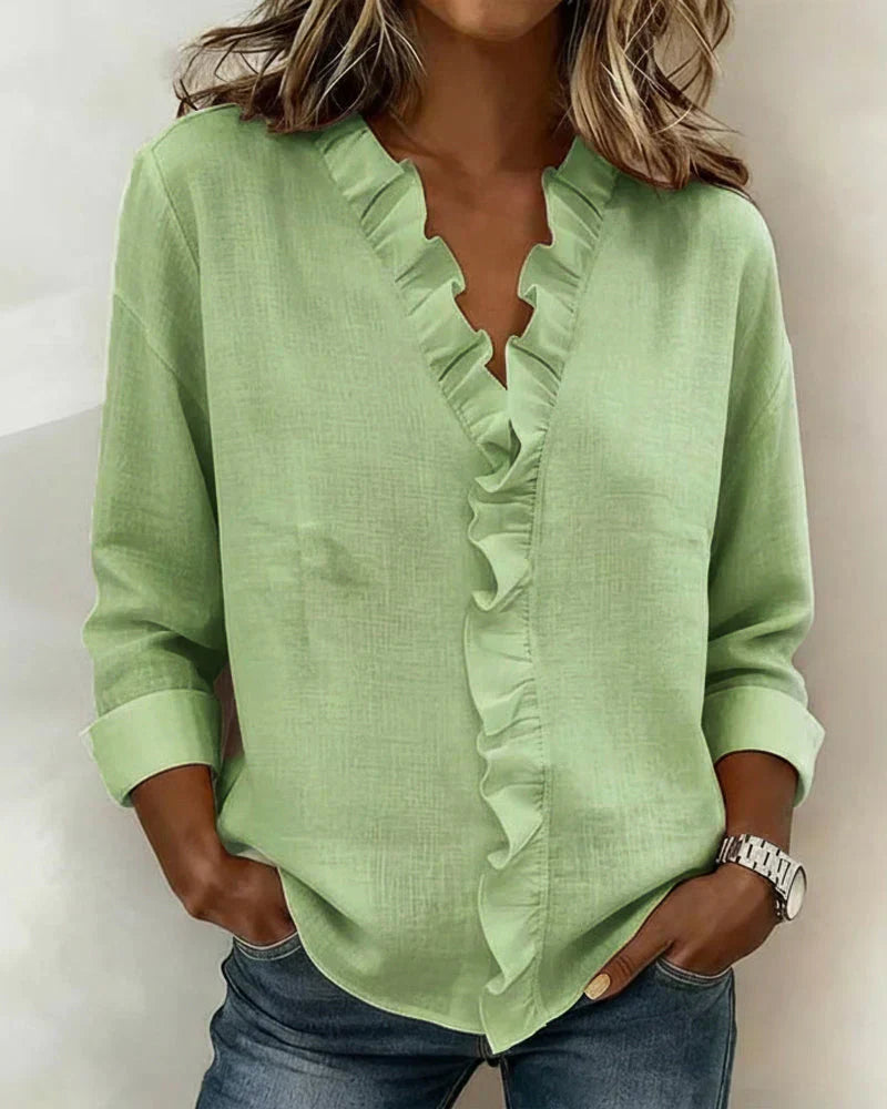 Poppy | Ruffle Front Long Sleeve Women Clothing