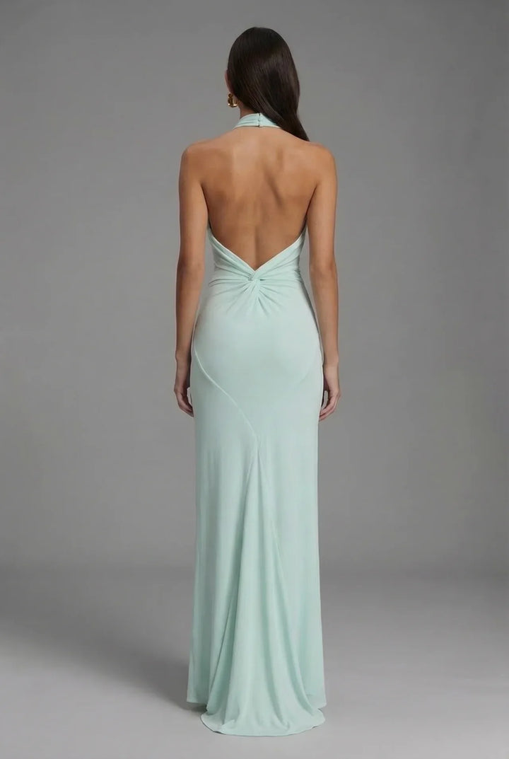 Millie | Wedding Guest Halter Neck Maxi Dress