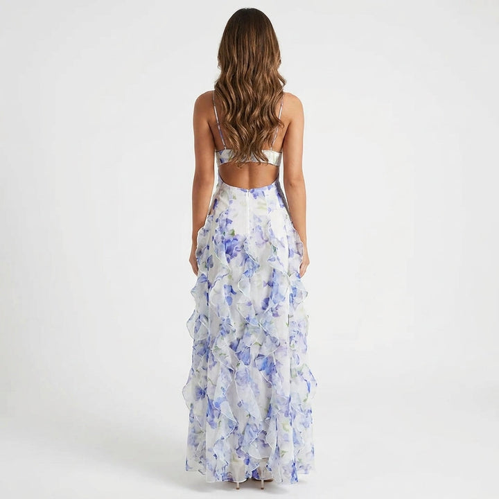 Tilly | Wedding Guest Floral Ruffle Maxi Dress