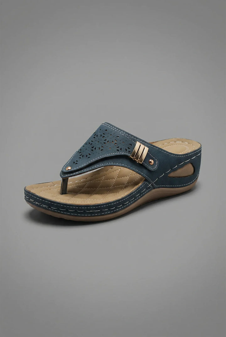 Georgia | Women Wedge Sandals with Laser-Cut Strap