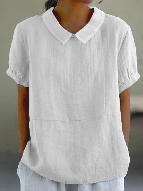 Ivy | Women Clothing Short Sleeve Linen Blouse