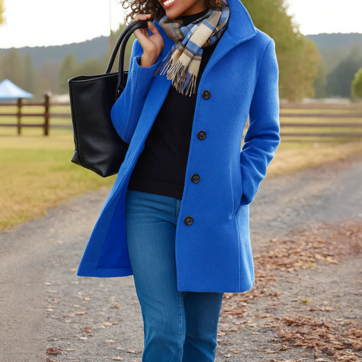 Freya | Womens Coat Single-Breasted Longline Jacket