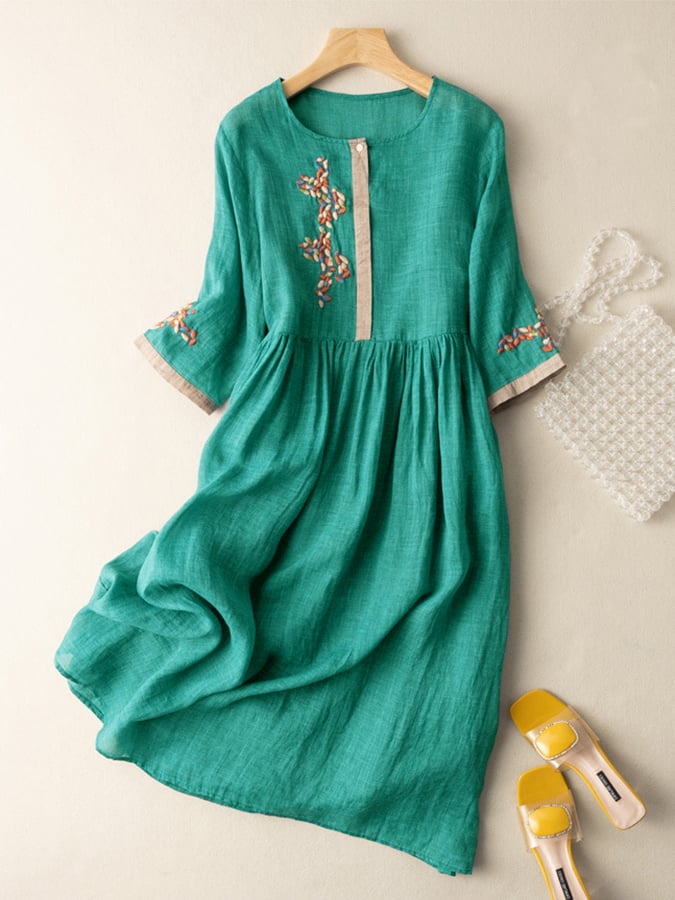 Sophia | Embroidered Summer Midi Dress Women
