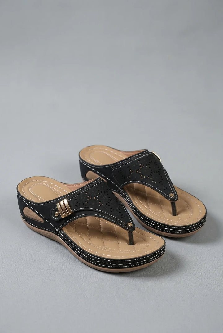 Georgia | Women Wedge Sandals with Laser-Cut Strap