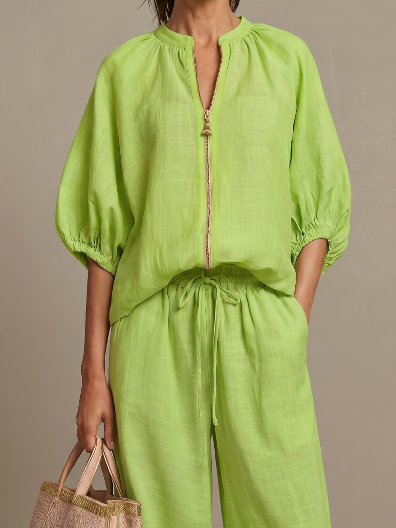 Rosie | Women Clothing Linen Wide-Leg Co-Ord Set