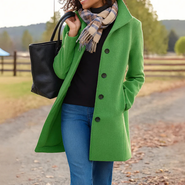 Freya | Womens Coat Single-Breasted Longline Jacket