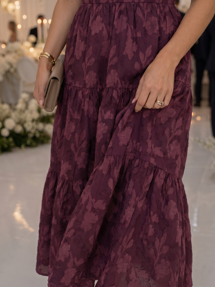 Clemmie | Wedding Guest Embroidered Midi Dress
