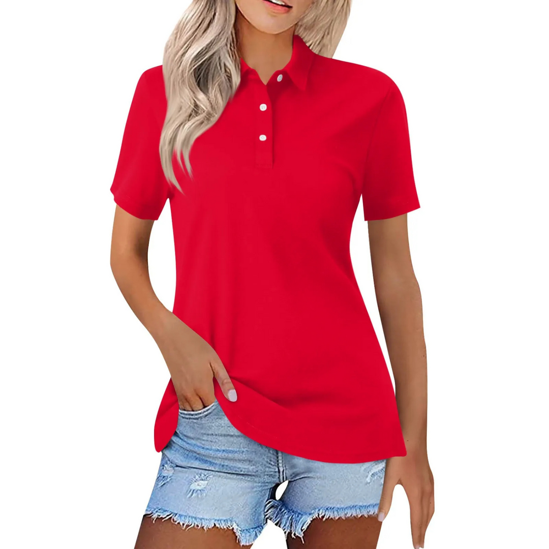 Amelia | Women Clothing Short Sleeve Polo Shirt