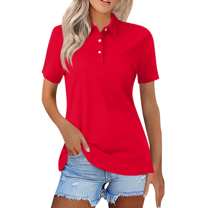 Amelia | Women Clothing Short Sleeve Polo Shirt