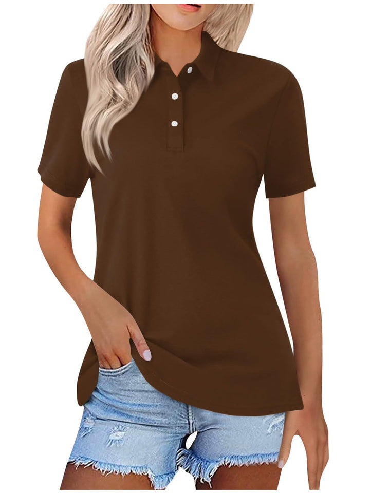 Amelia | Women Clothing Short Sleeve Polo Shirt