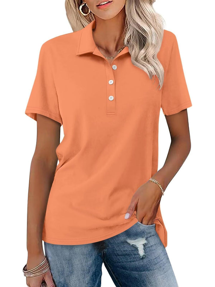 Amelia | Women Clothing Short Sleeve Polo Shirt